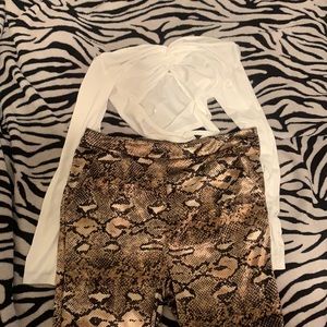 Pants and a white shirt. large and XL